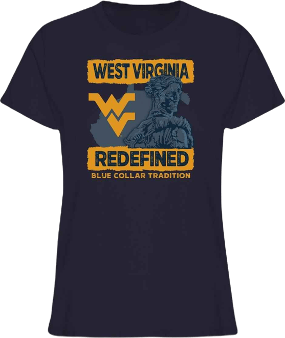 Women's Navy West Virginia Mountaineers Fan T-Shirt