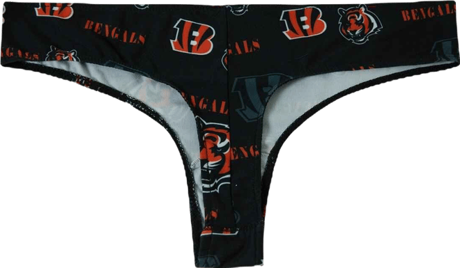 Women's Black Cincinnati Bengals Mosaic All Over Print Thong