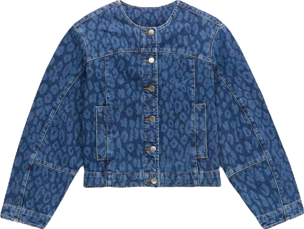 Women's Velma Leopard Print Denim Jacket