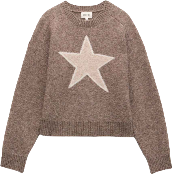 Women's Wool Blend Star Jacquard Sweater