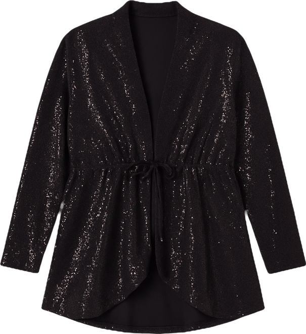 Plus Size Glitz and Glam Sequin Cardigan