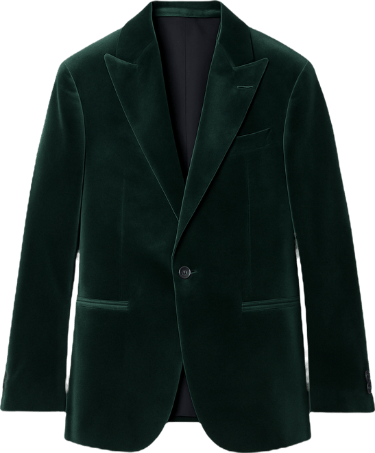 Men's Single-Breasted Velvet Slim-Fit Blazer