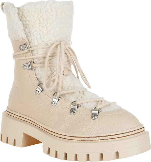 Omul Fleece & Faux Leather Boots
