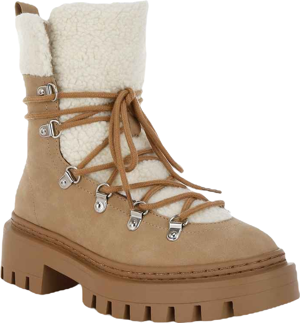 Omul Fleece & Faux Leather Boots