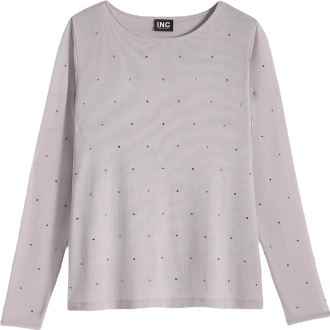 Women's Crystal Mesh Long-Sleeve Top, Macy's Exclusive