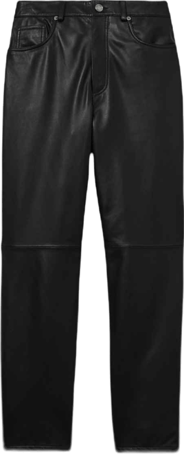 Women's Leather Slim-Leg Pants