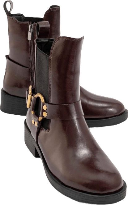 Stone Buckled Zip Ankle Boot (Women)