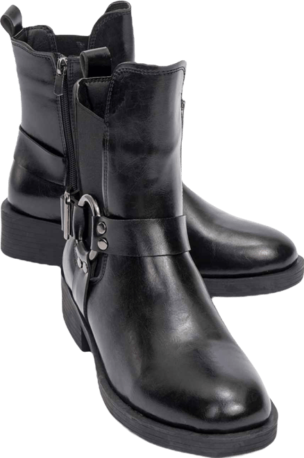 Stone Buckled Zip Ankle Boot (Women)