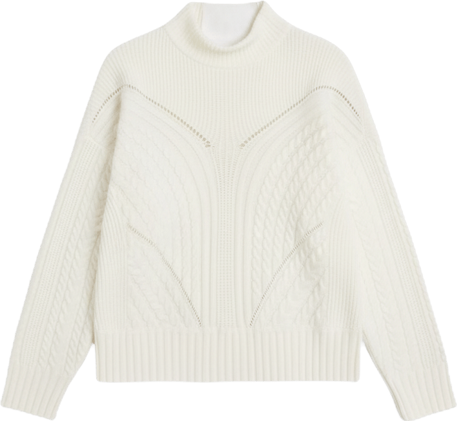 Women's Cableknit Funnelneck Sweater