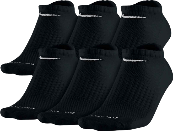 Unisex Everyday Plus Cushioned Training No-Show Socks 6 Pairs