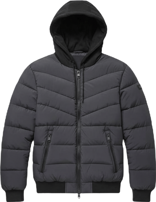 Men's Hooded Quilted Bomber Puffer Jacket