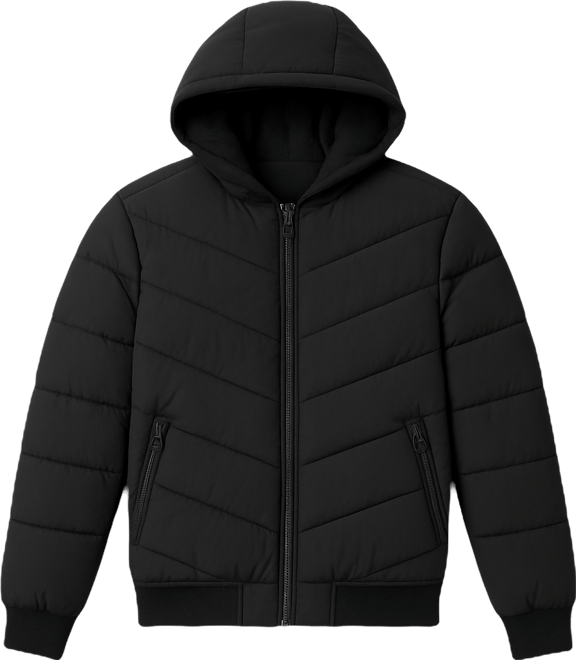 Men's Hooded Quilted Bomber Puffer Jacket