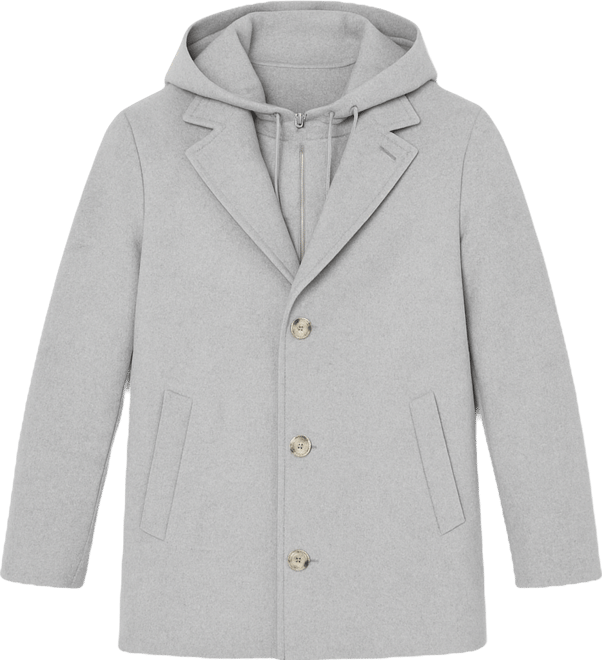 Men's Hooded Wool Coat