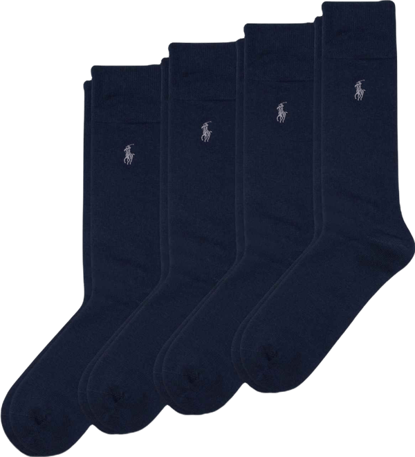 Men's Flat Knit Slack Dress Socks, Pack of 4