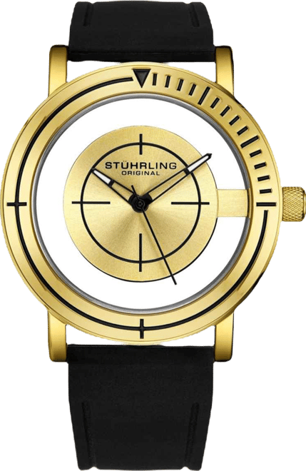 Men s Sniper 3915 Quartz Aviator Watch 42mm, Crosshair Target Dial, Rubber Strap, 5 Atm