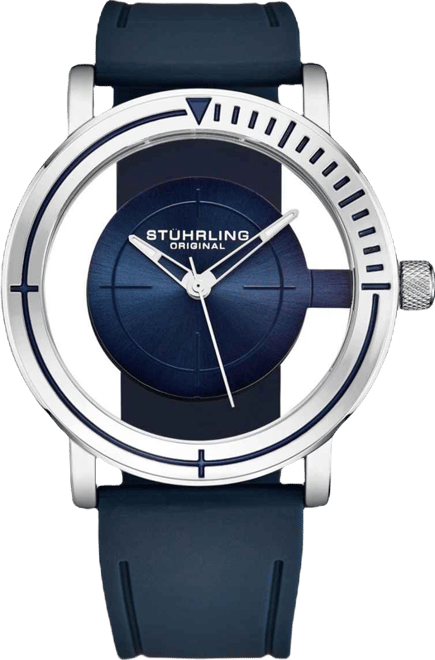 Men s Sniper 3915 Quartz Aviator Watch 42mm, Crosshair Target Dial, Rubber Strap, 5 Atm