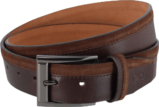 Men's Santiago Mixed Genuine Leather Stitched 38mm Casual Belt