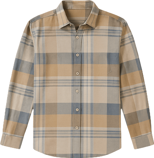 Men's Gradient-Plaid Regular Shirt