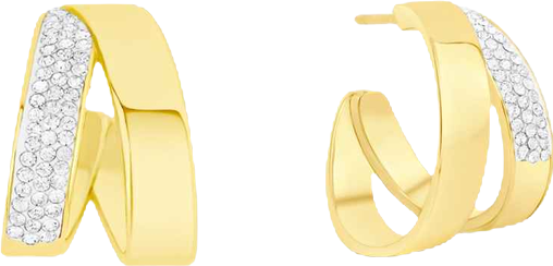 Crystal Stones Hoop Earrings