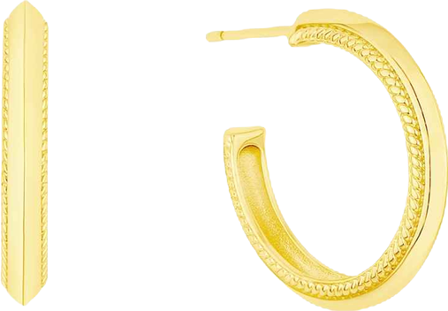 Rope Edge Hoop Earrings