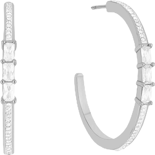 Crystal Stones Hoop Earrings