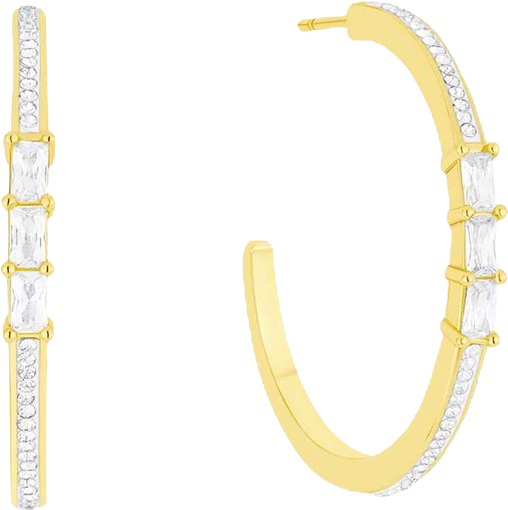 Crystal Stones Hoop Earrings