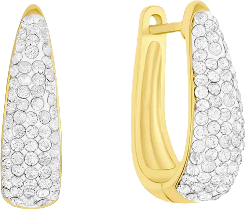 Crystal Hinge Hoop Earrings