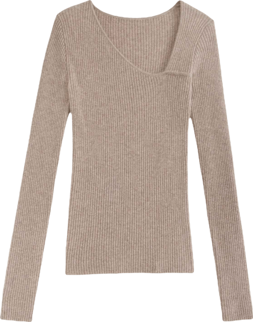 Women's Fitted Asymmetrical Sweater
