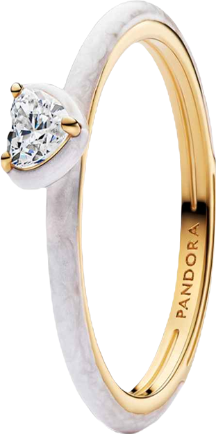 Gold Plated White Chakra Heart Ring