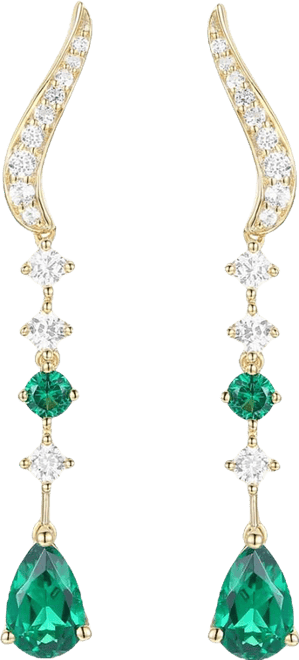 Lab-Grown Ruby (1/6 ct. t.w.) & White Sapphire (1/2 ct. t.w.) Earring in 14k Gold Over Sterling Silver (also in Emerald & Sapphire)