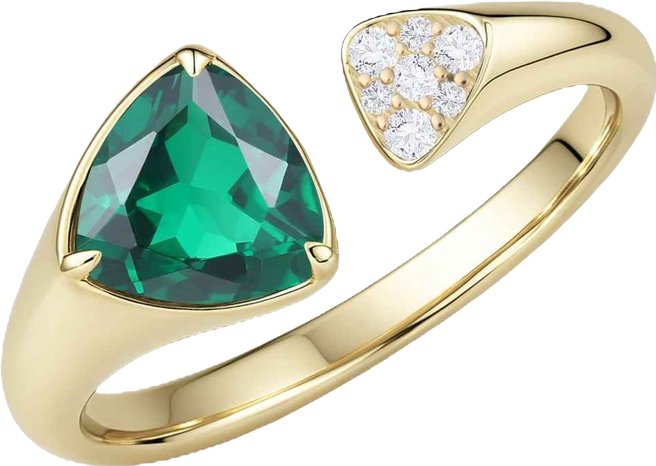 Lab-Grown Emerald (1/2 ct. t.w.) & White Sapphire (1/20 ct. t.w.) Ring in 14k Gold Over Sterling Silver (also in Sapphire & Ruby)