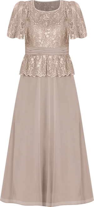 Petite Peplum Lace Detail Maxi Dress