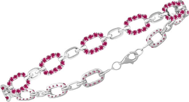 Lab-Grown Ruby (2 ct. t.w.) Bracelet in Sterling Silver (also in Sapphire)