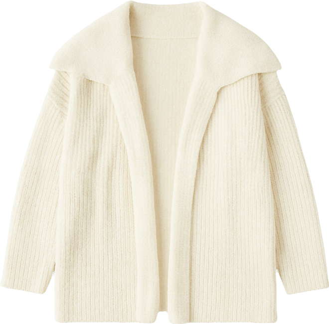 Plus Size Wide-Collar Cardigan Sweater