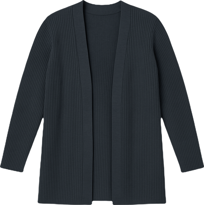 Plus Size Sutton Open-Front Ribbed Knit Cardigan