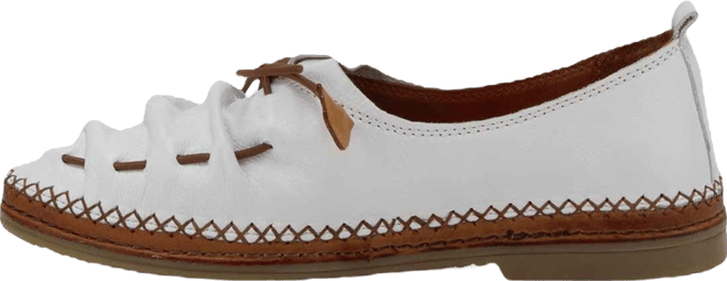 Berna Leather Slip-On Shoes with Elastic Vamp and Whip-Stitched Details