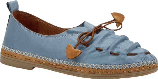 Berna Leather Slip-On Shoes with Elastic Vamp and Whip-Stitched Details