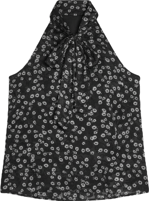 Women's Sleeveless Tie Neck Top