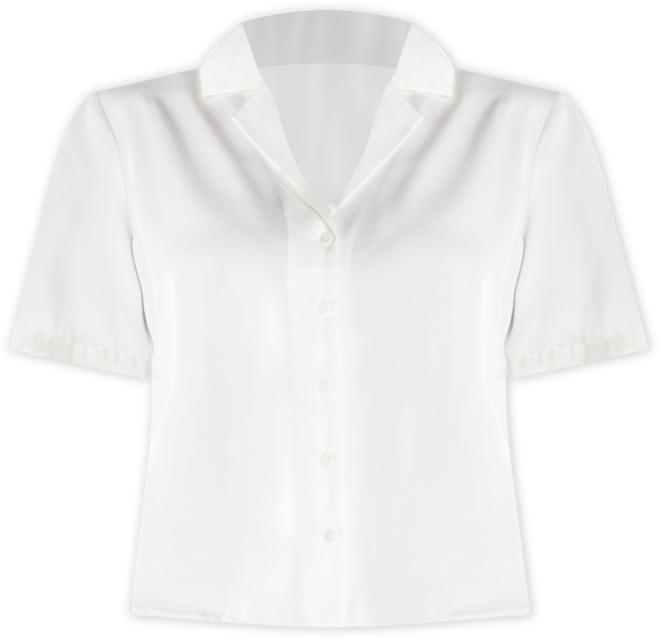 Women's Short-Sleeve Satin Camp Shirt