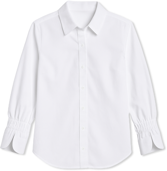 Women's Adjustable Long-Sleeve Button Front Woven Top