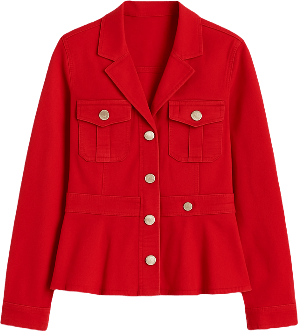 Women's Notch Collar Peplum Tab Detail Jacket