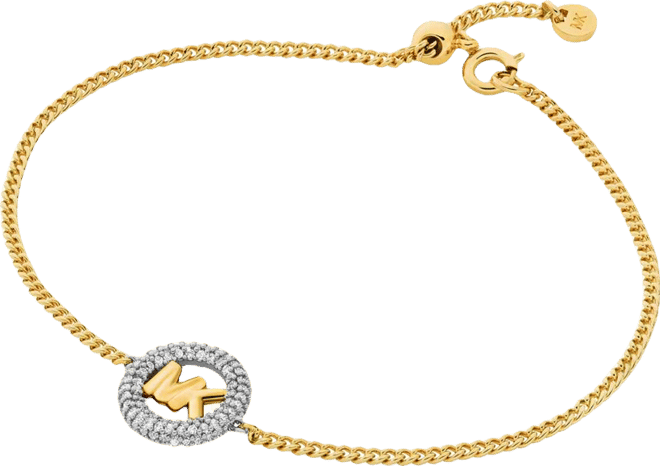 Two-Tone Pave Logo Bracelet