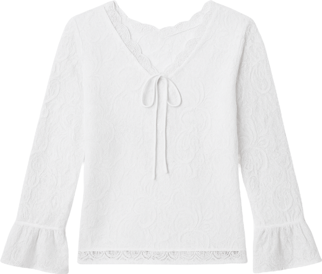 Women's Long Bell Sleeve Lace Top