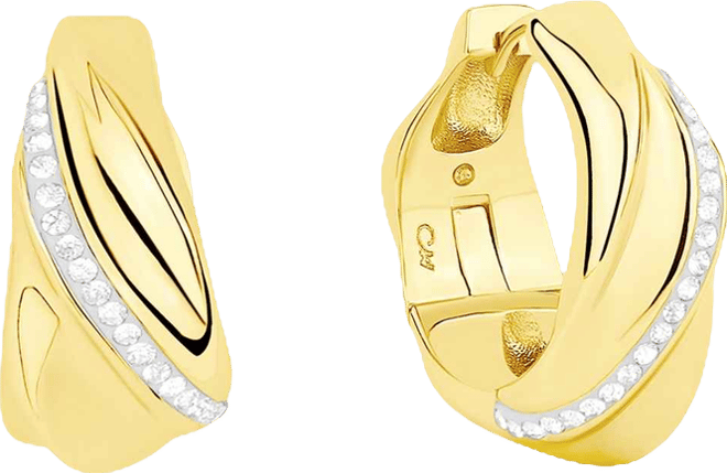 Crystal Hinged Hoop Earrings