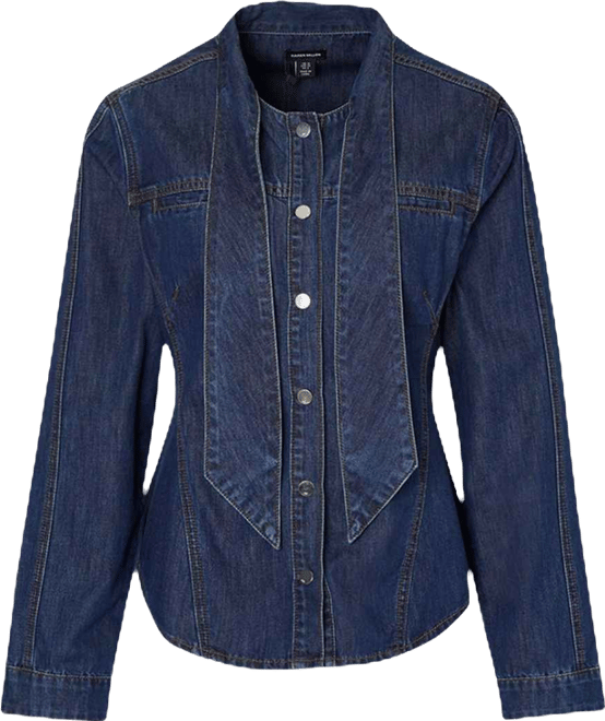 Women's Denim Pussybow Blouse