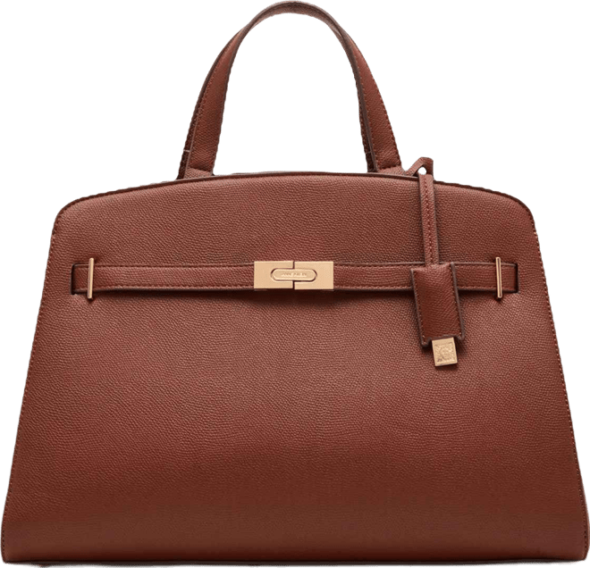 Large Belted Satchel with Convertible Strap