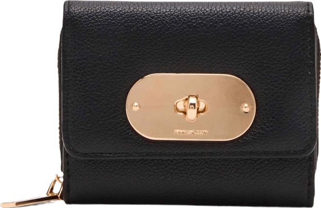 Oval Turn lock Trifold Wallet