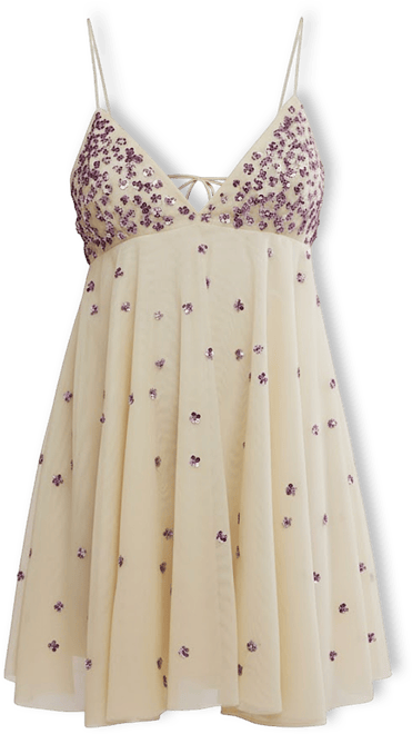 Free People Noel Shine Mini Dress - Cosmic Combo - S