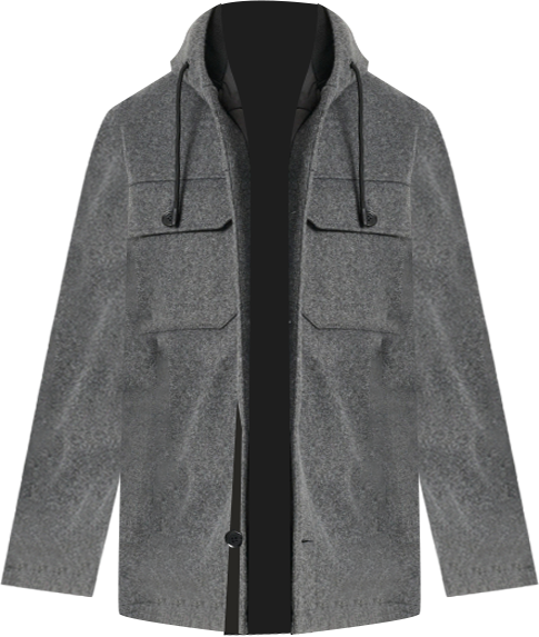 Men's Faux Wool Hooded Shirt Jacket