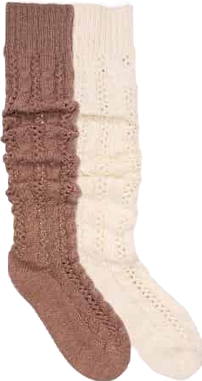 Women's Slouch Knit Cable 2 Pair Pack